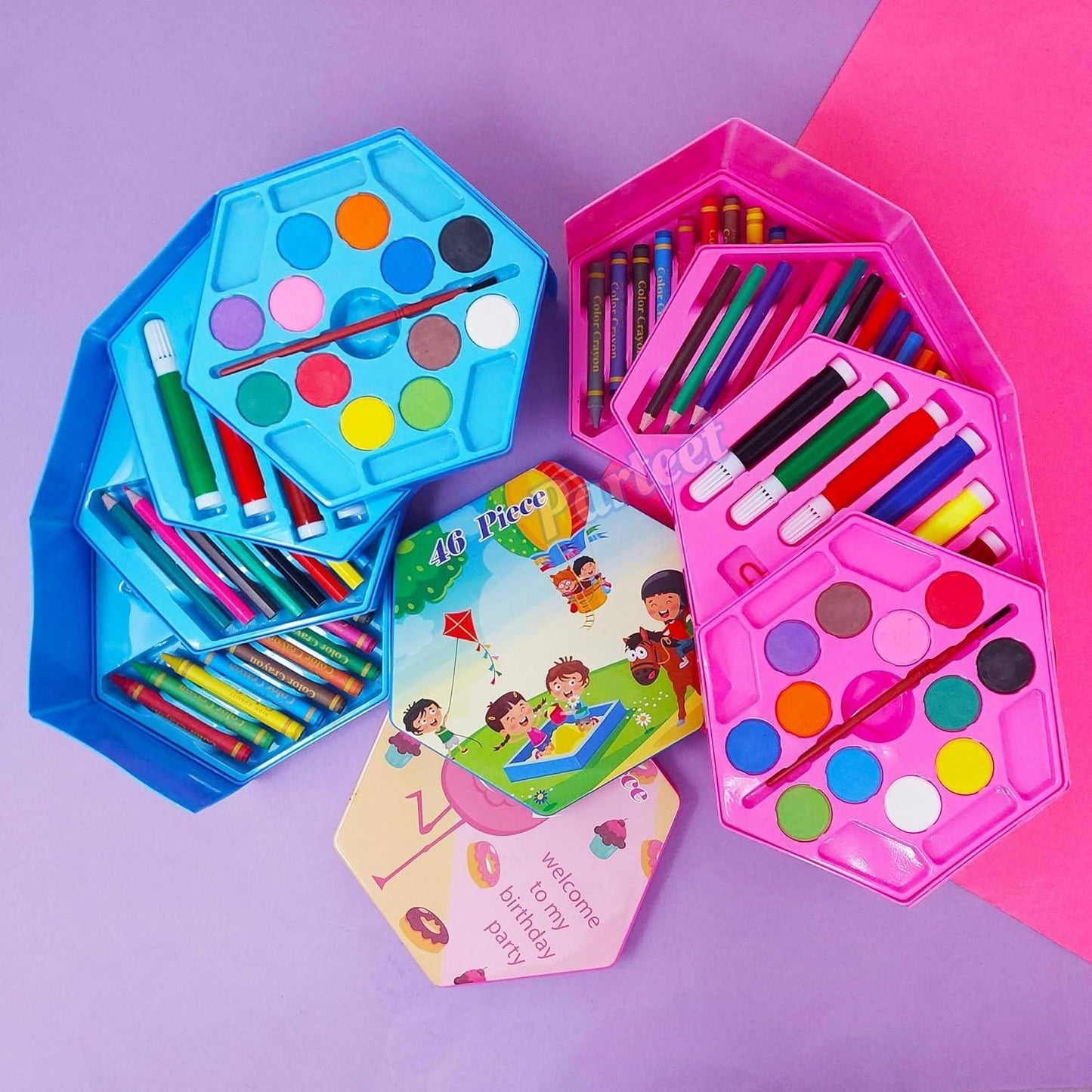 46 Piece Art Set – Complete Drawing &amp; Painting Kit