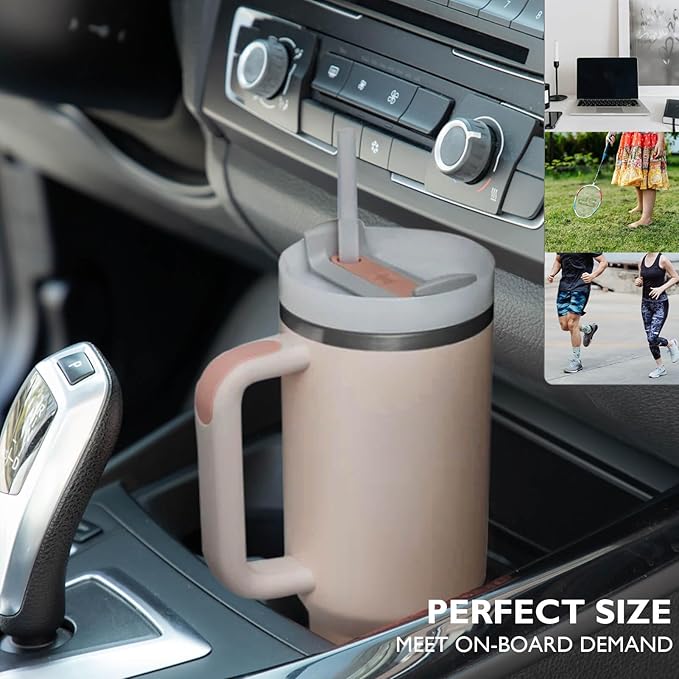 1200ML Large Capacity Stainless Steel Insulated Tumbler with Straw &amp; Lid