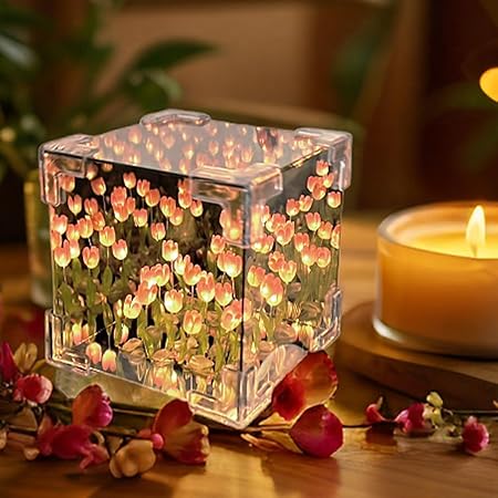 ZYRAA Tulip Cube Mirror Lamp