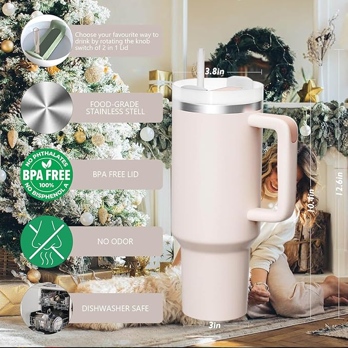 1200ML Large Capacity Stainless Steel Insulated Tumbler with Straw &amp; Lid