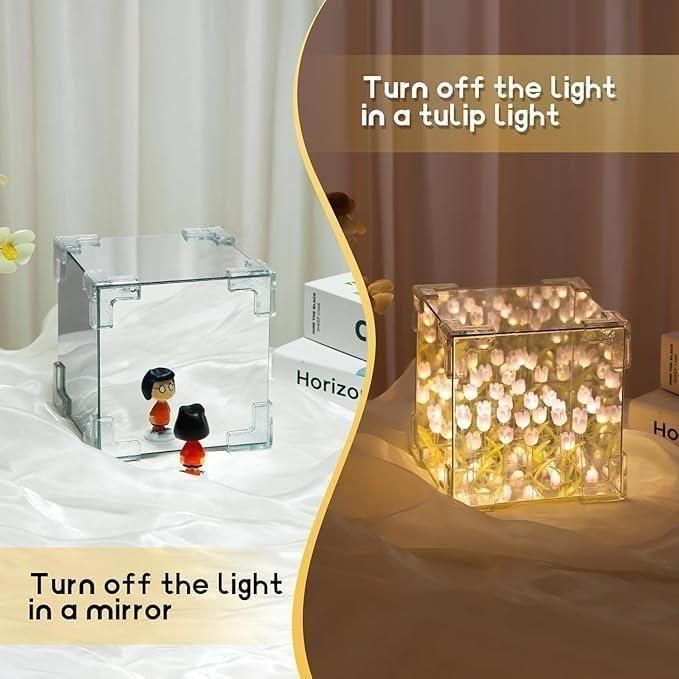 ZYRAA Tulip Cube Mirror Lamp